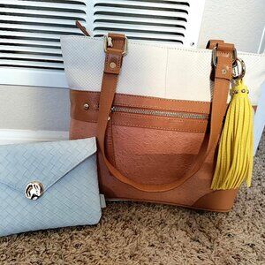 Women's brand new leather purse with new tassel charm and new small bag